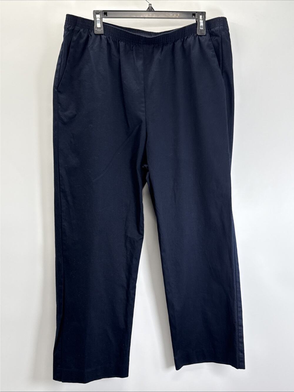 Alfred Dunner Women’s Elastic Waist Pants Blue Cotton Blend Pull On Size 16W